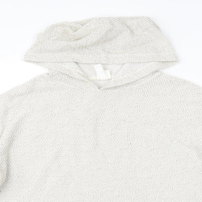 H&M Womens White   Pullover Hoodie Size S
