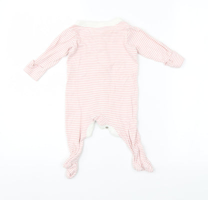 M&S Baby Pink Striped  Babygrow One-Piece Size 3-6 Months