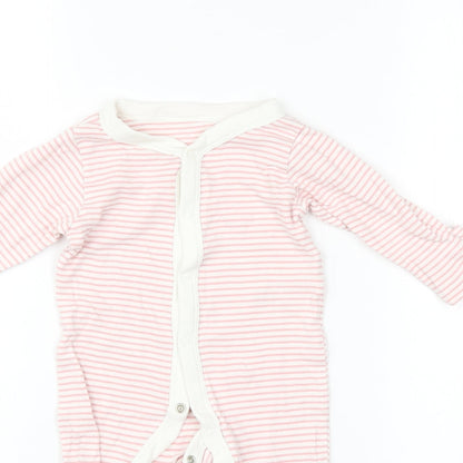 M&S Baby Pink Striped  Babygrow One-Piece Size 3-6 Months