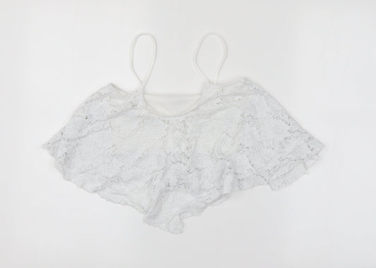 Womens UK Size 6 New Look White Cropped Tank