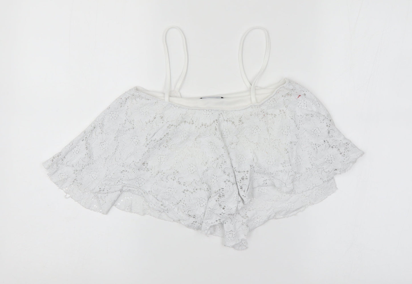Womens UK Size 6 New Look White Cropped Tank