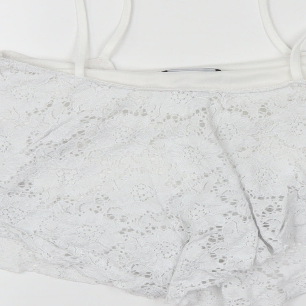 Womens UK Size 6 New Look White Cropped Tank