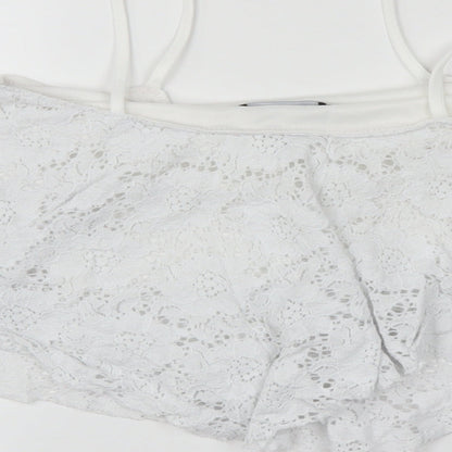 Womens UK Size 6 New Look White Cropped Tank
