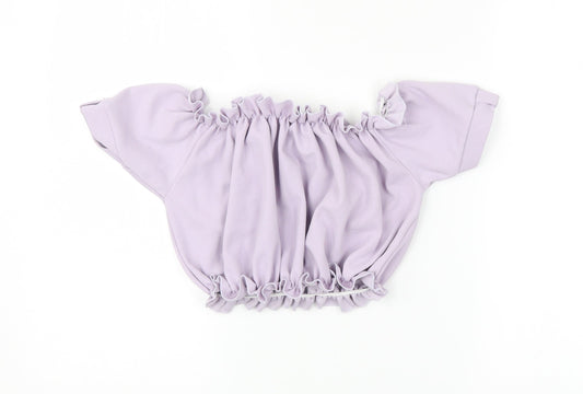 Womens UK Size 8 New Look Purple Cropped Blouse