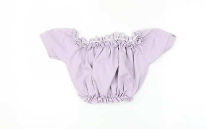 Womens UK Size 8 New Look Purple Cropped Blouse