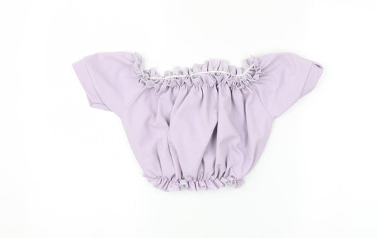 Womens UK Size 8 New Look Purple Cropped Blouse