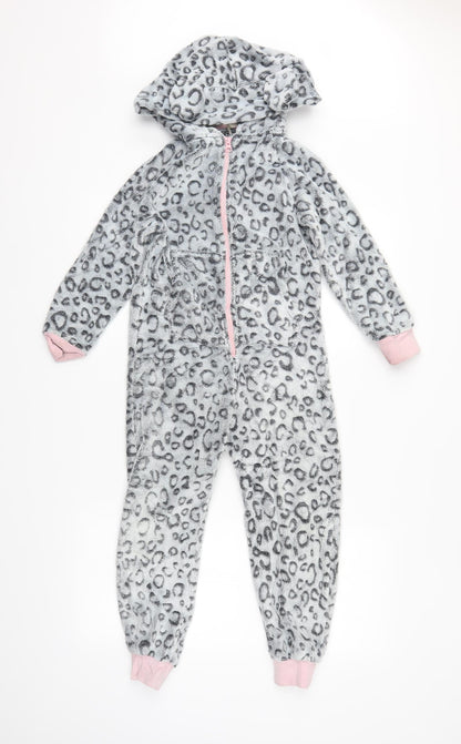 NEXT Girls Grey Animal Print   One Piece