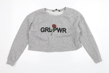 New Look Girls Grey   Pullover Jumper Size 12-13 Years  - GRL PWR