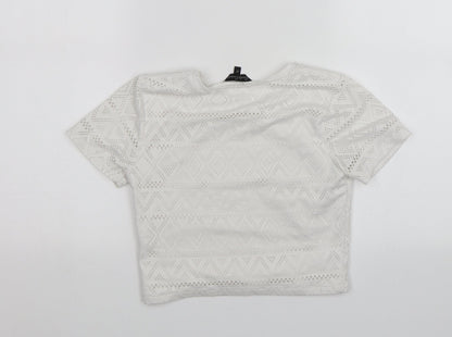 Candy Couture Girls White   Basic T-Shirt Size 11 Years