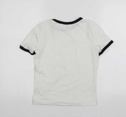 Womens UK Size S Divided White Basic T-Shirt