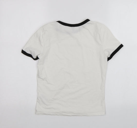 Womens UK Size S Divided White Basic T-Shirt