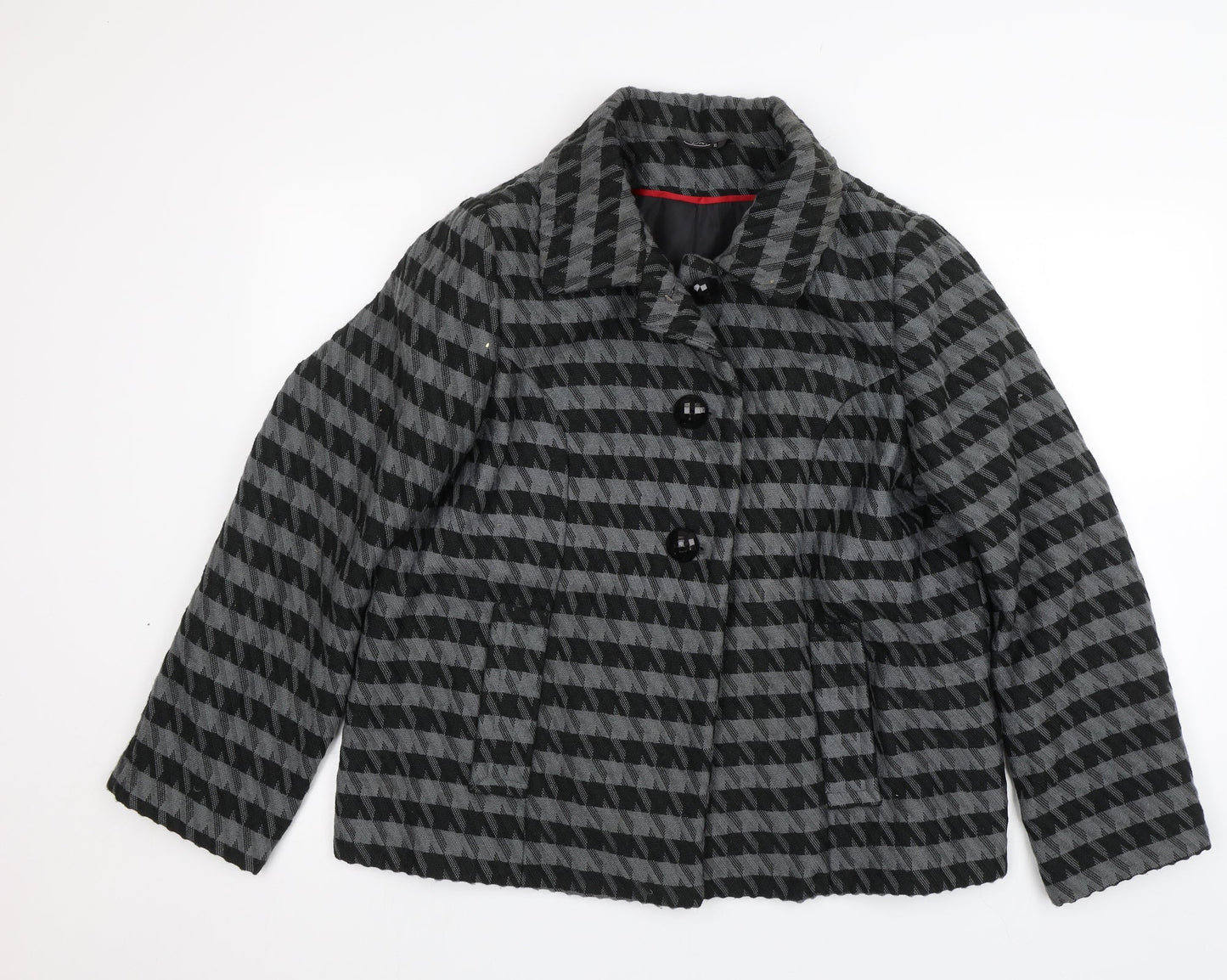 Bm Collection Womens Grey Striped  Jacket  Size 18