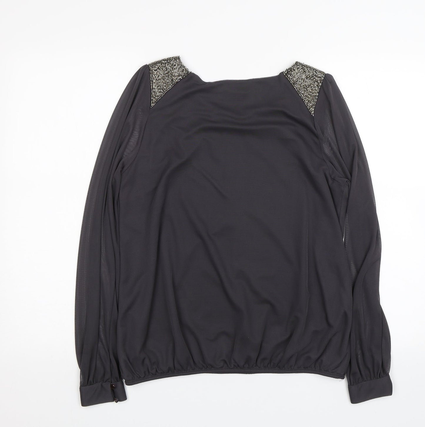 Womens UK Size 12 Wallis Grey Basic Blouse