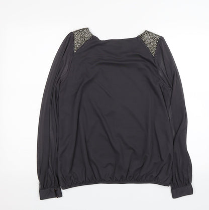 Womens UK Size 12 Wallis Grey Basic Blouse