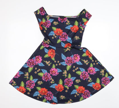 New Look Womens Blue Floral  Shift  Size 8