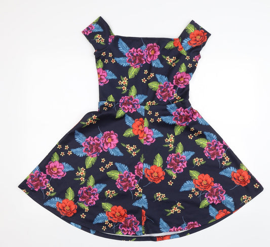 New Look Womens Blue Floral  Shift  Size 8