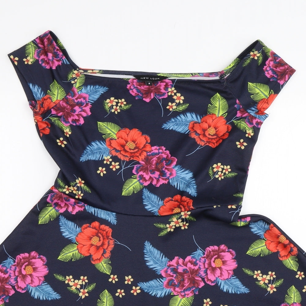 New Look Womens Blue Floral  Shift  Size 8