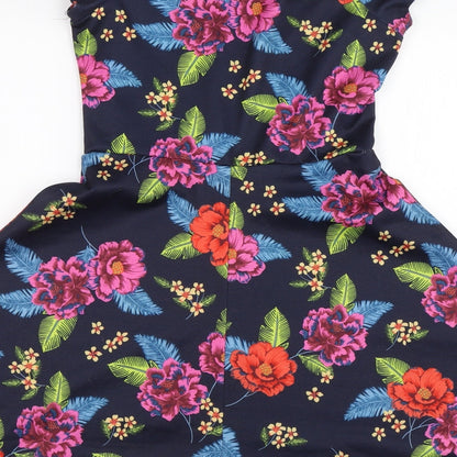 New Look Womens Blue Floral  Shift  Size 8
