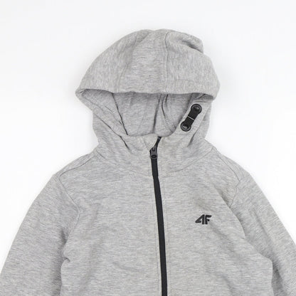 4F Boys Grey   Full Zip Hoodie Size 10 Years