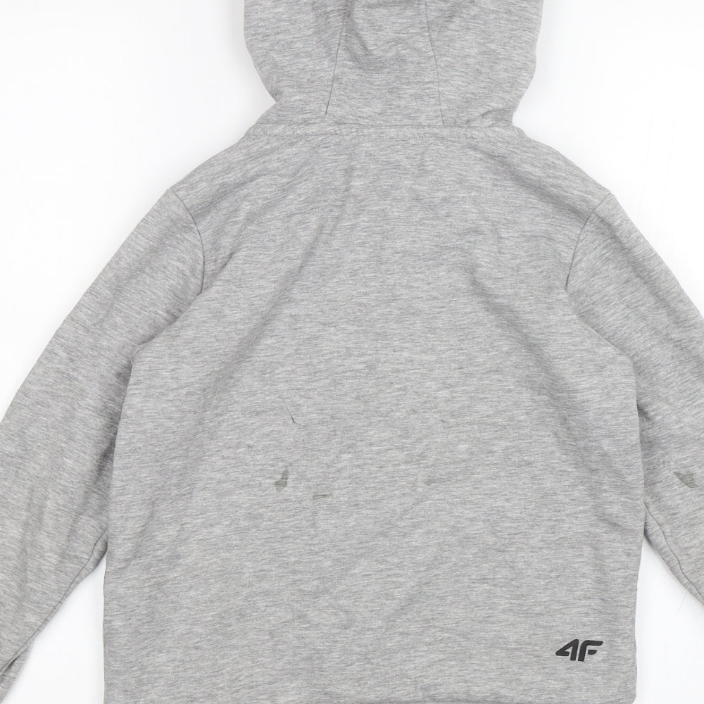 4F Boys Grey   Full Zip Hoodie Size 10 Years