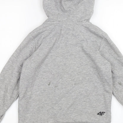4F Boys Grey   Full Zip Hoodie Size 10 Years