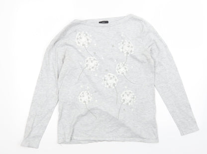 Womens UK Size 12 M&Co Grey Pullover Jumper