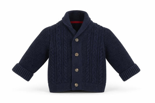 Front view of Mothercare Baby Blue Jacket Coatigan, size 12-18, Months