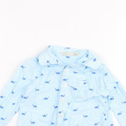 John Lewis Baby Blue   Basic Button-Up Size 12-18 Months