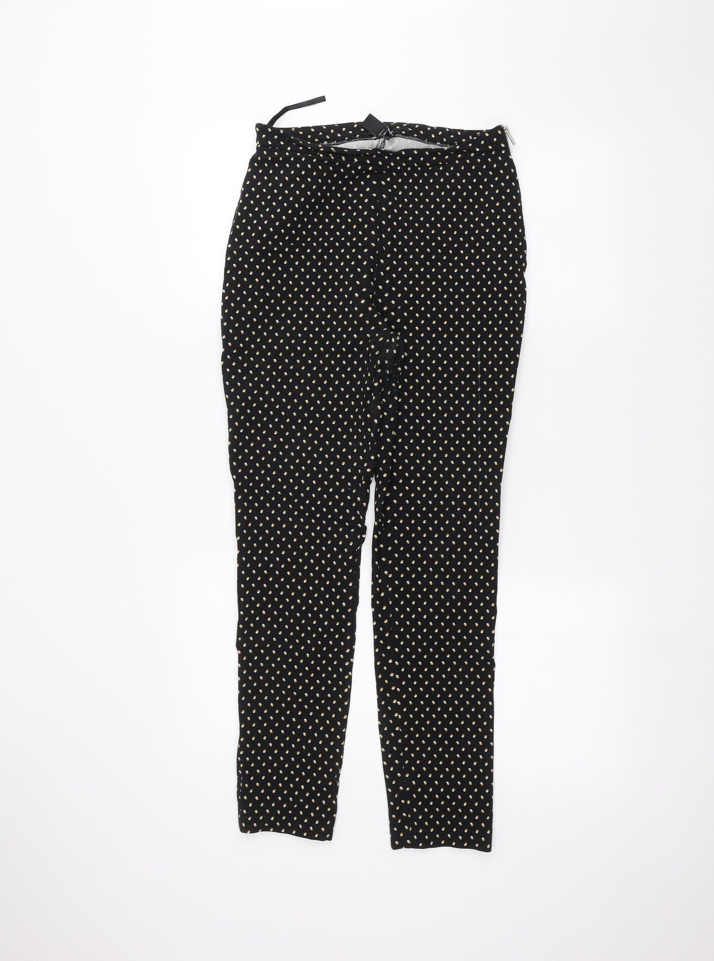 New Look Womens Black Polka Dot  Trousers  Size 12 L25 in