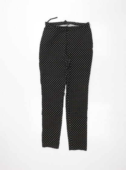 New Look Womens Black Polka Dot  Trousers  Size 12 L25 in