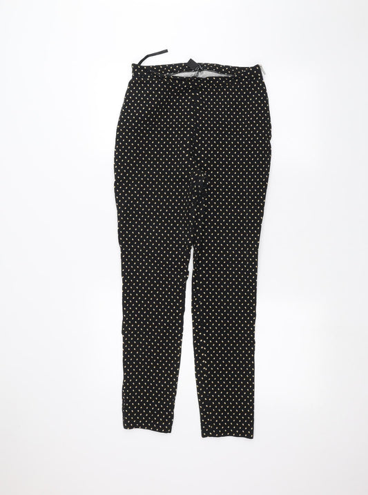 New Look Womens Black Polka Dot  Trousers  Size 12 L25 in