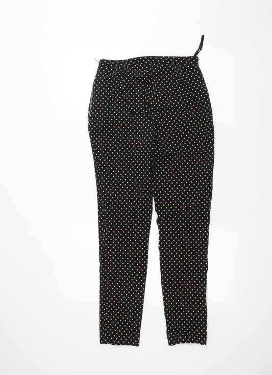 New Look Womens Black Polka Dot  Trousers  Size 12 L25 in