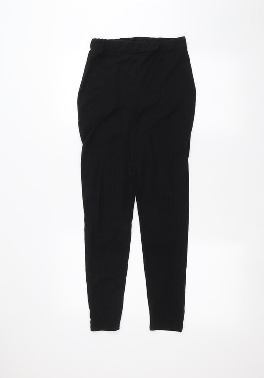 Womens UK Size 10 Boohoo Regular Fit  Black Trousers