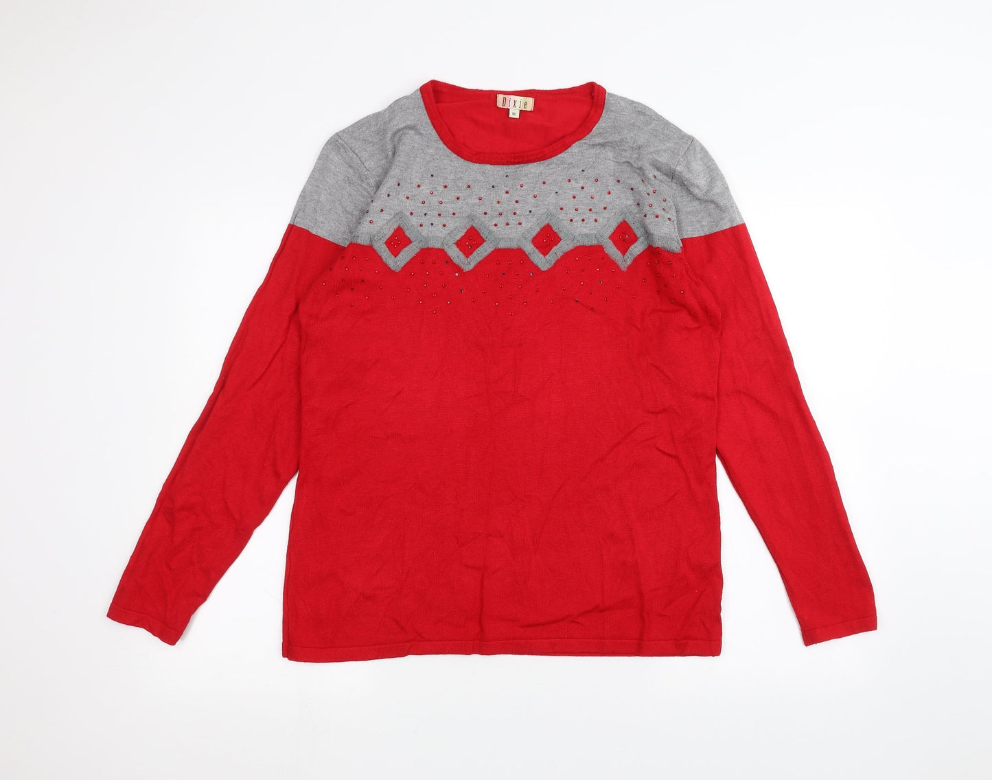 Dixie Womens Red   Pullover Jumper Size XL