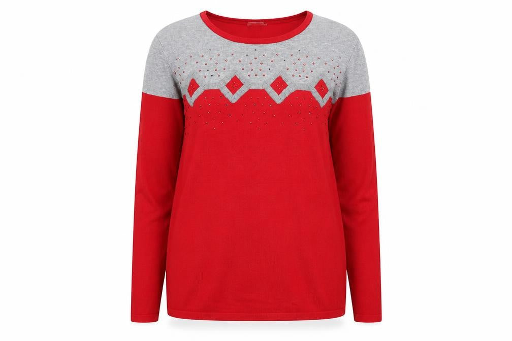 Womens UK Size XL Dixie Red Pullover Jumper