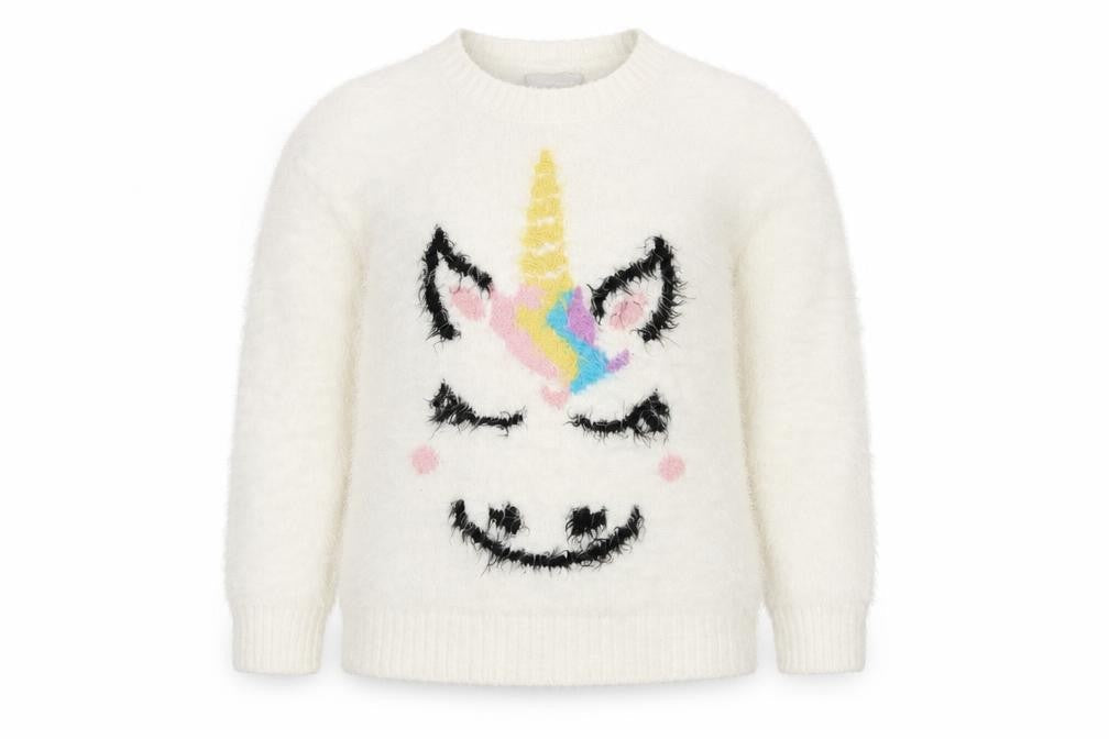 Matalan Girls White   Pullover Jumper Size 8 Years  - Unicorn
