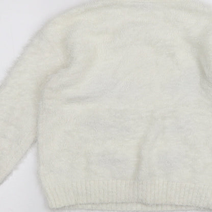 Matalan Girls White   Pullover Jumper Size 8 Years  - Unicorn