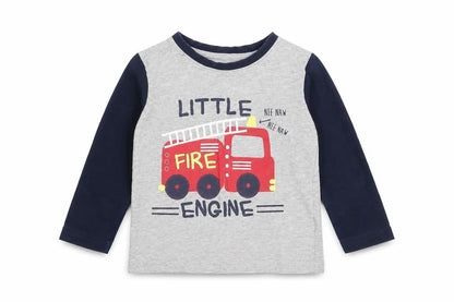 Matalan Baby Grey   Basic T-Shirt Size 12-18 Months  - Fire Engine