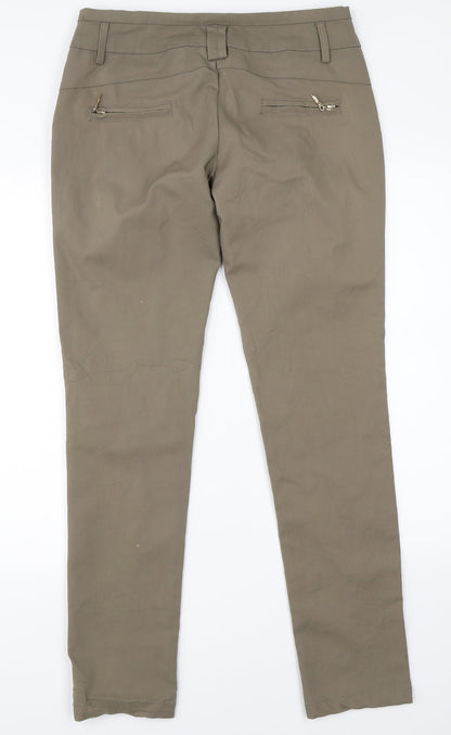 Womens UK Size XL Preworn Regular Fit Dress Pants Green Trousers