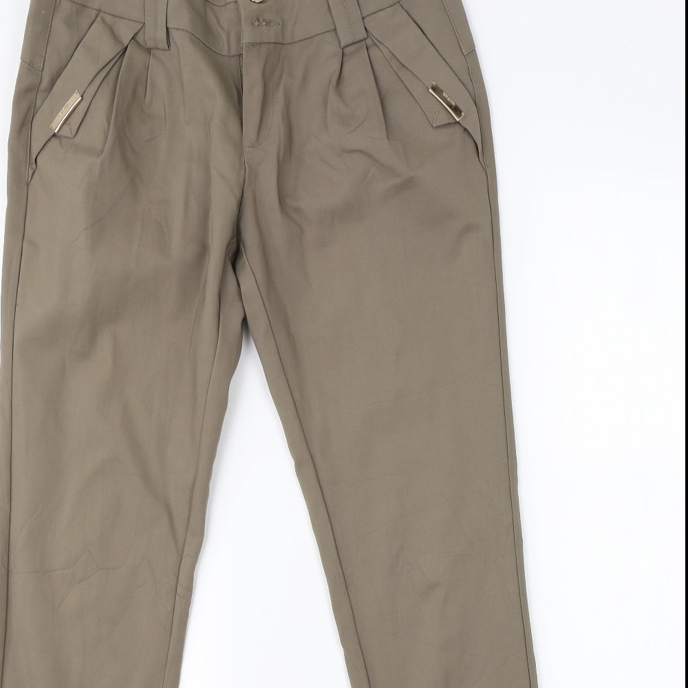 Womens UK Size XL Preworn Regular Fit Dress Pants Green Trousers