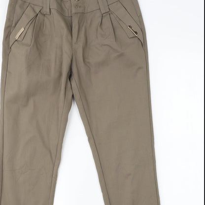 Womens UK Size XL Preworn Regular Fit Dress Pants Green Trousers