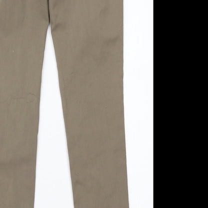 Womens UK Size XL Preworn Regular Fit Dress Pants Green Trousers