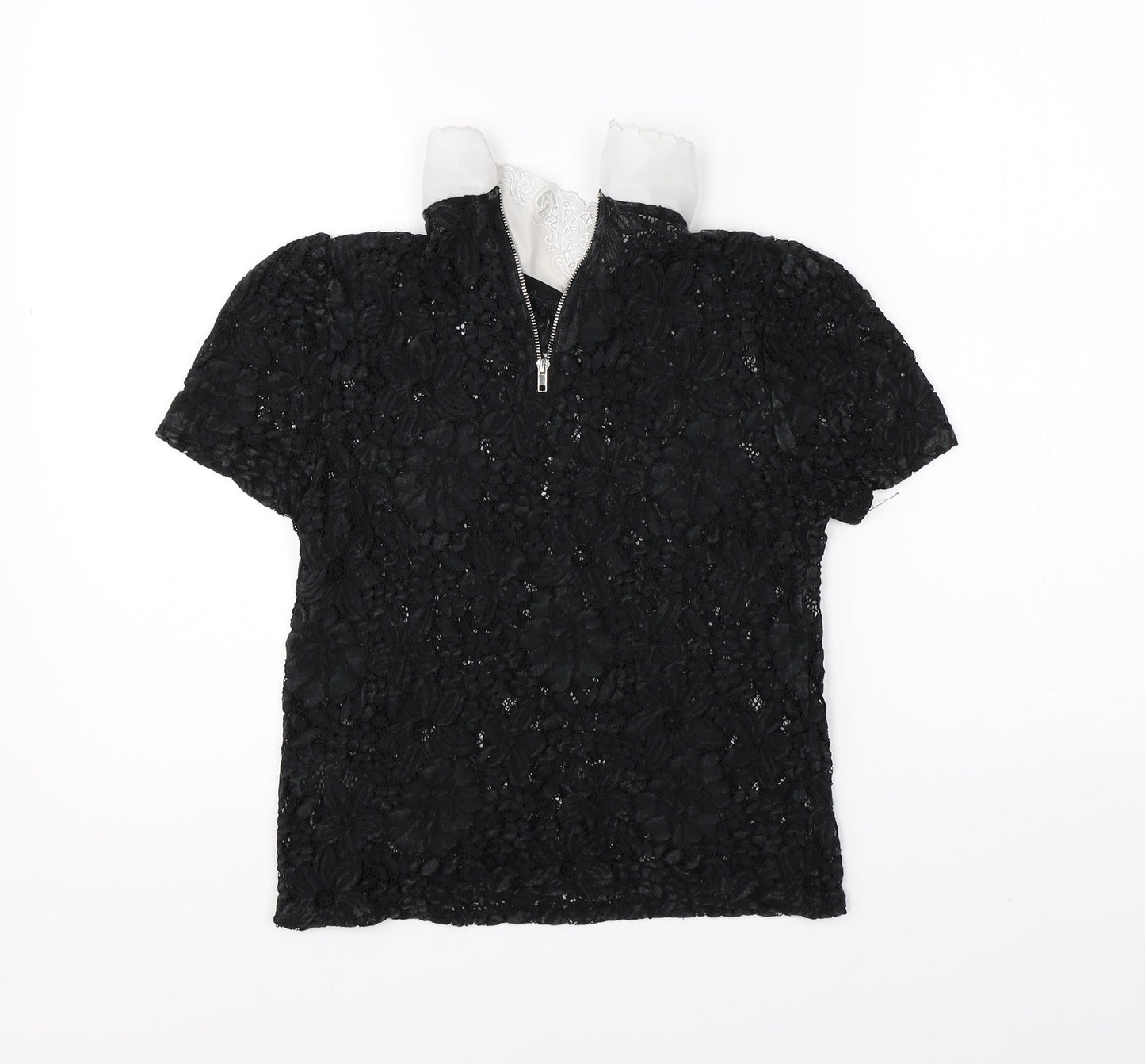 Womens UK Size 8 New Look Black Basic Blouse