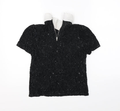 Womens UK Size 8 New Look Black Basic Blouse