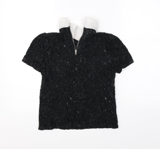 Womens UK Size 8 New Look Black Basic Blouse