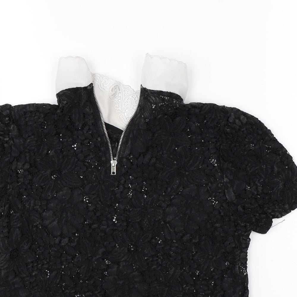 Womens UK Size 8 New Look Black Basic Blouse