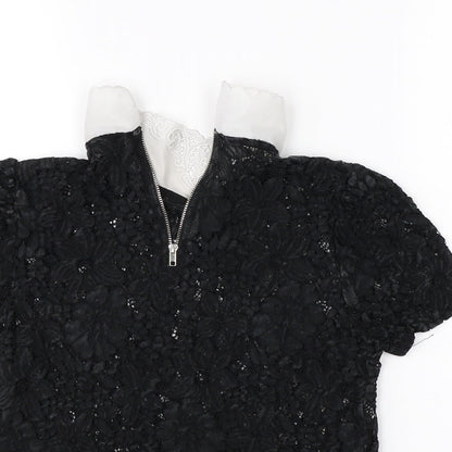 Womens UK Size 8 New Look Black Basic Blouse
