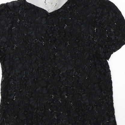 Womens UK Size 8 New Look Black Basic Blouse