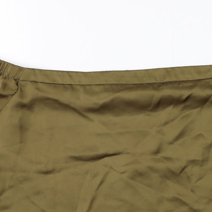 New Look Womens Green  Satin Basic Blouse Size 14