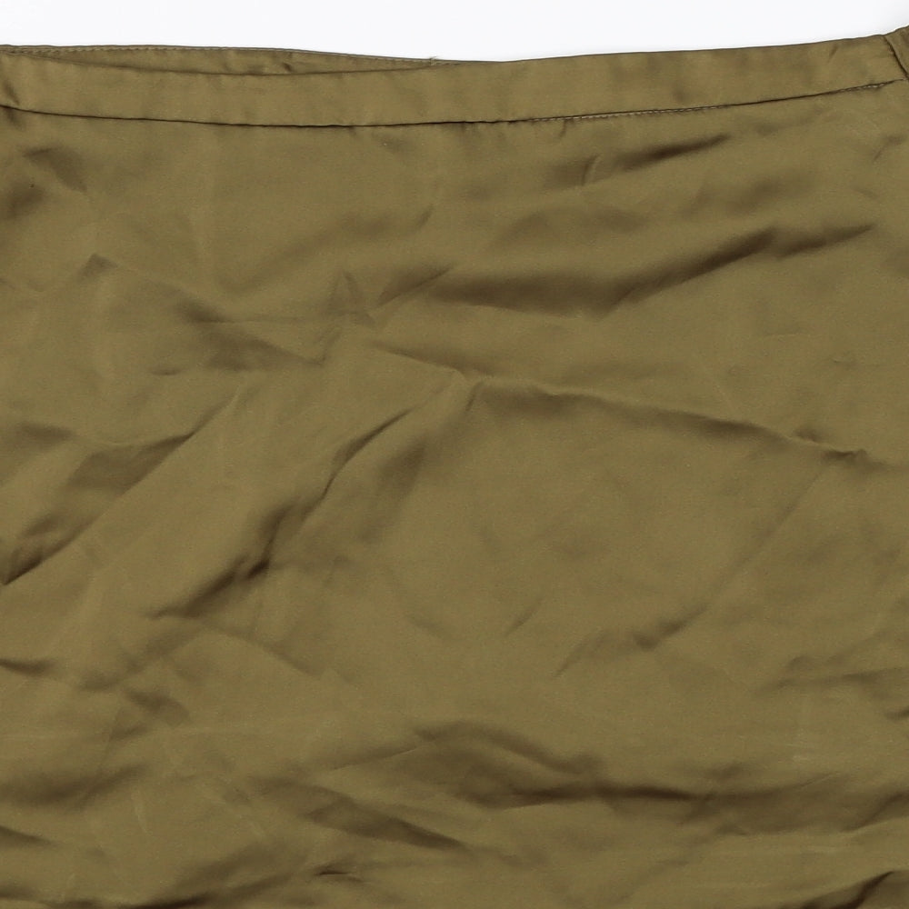 New Look Womens Green  Satin Basic Blouse Size 14